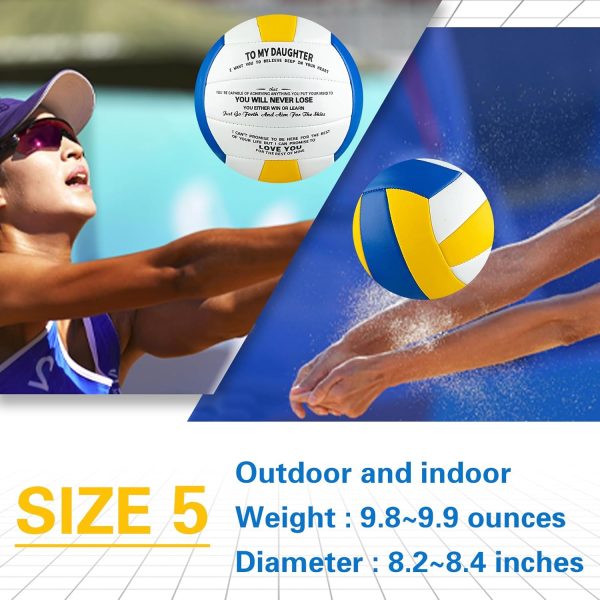 ANCBRUT Girls Volleyball Blue Yellow PU Leather-2