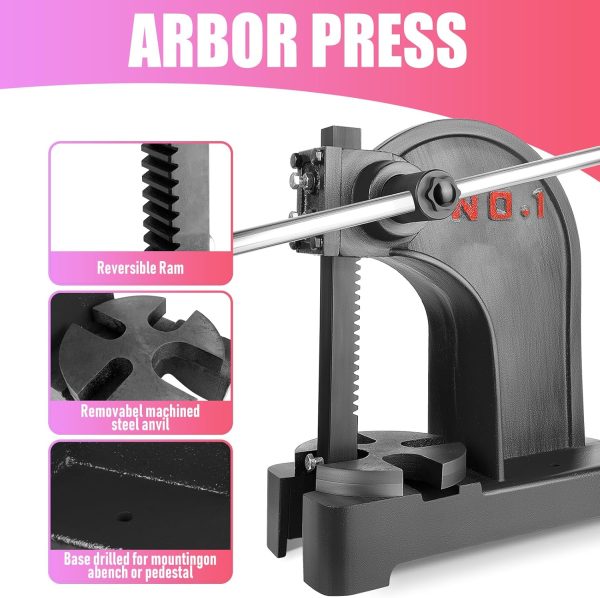 Vohala Arbor Press Manual 1 Ton Carbon Steel-3