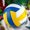 ANCBRUT Girls Volleyball Blue Yellow PU Leather-4