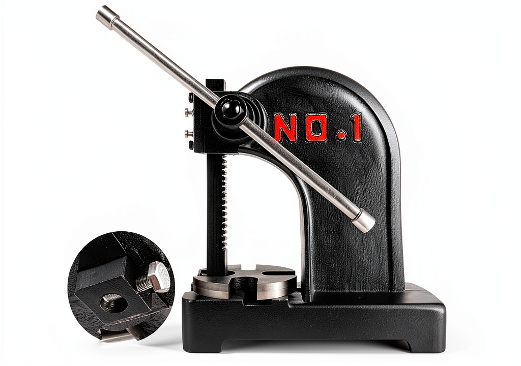 Arbor press being used in a workshop setting