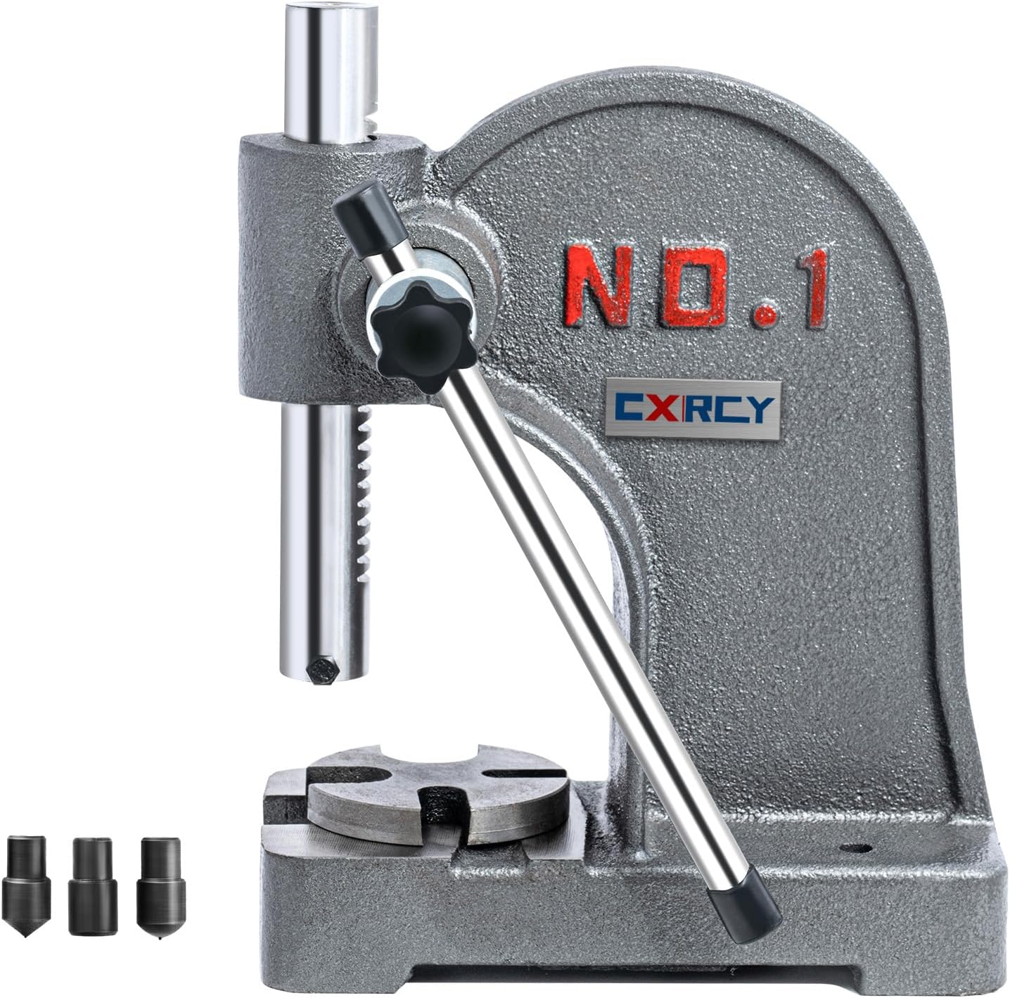 CXRCY arbor press being used to stamp metal in a workshop