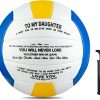 ANCBRUT Girls Volleyball Blue Yellow PU Leather-0